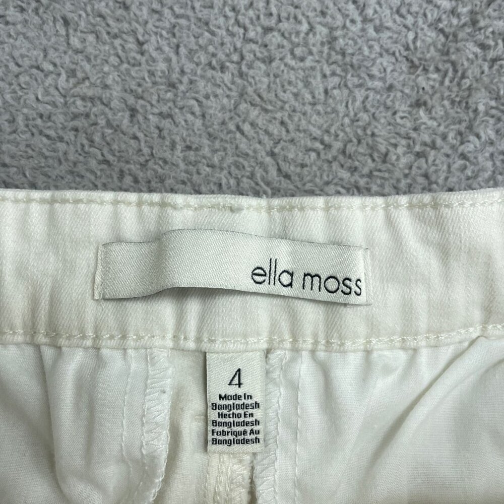 Ella Moss Women's Size 4 Wide-Leg Crop Denim Pants Cream - Picture 9 of 12